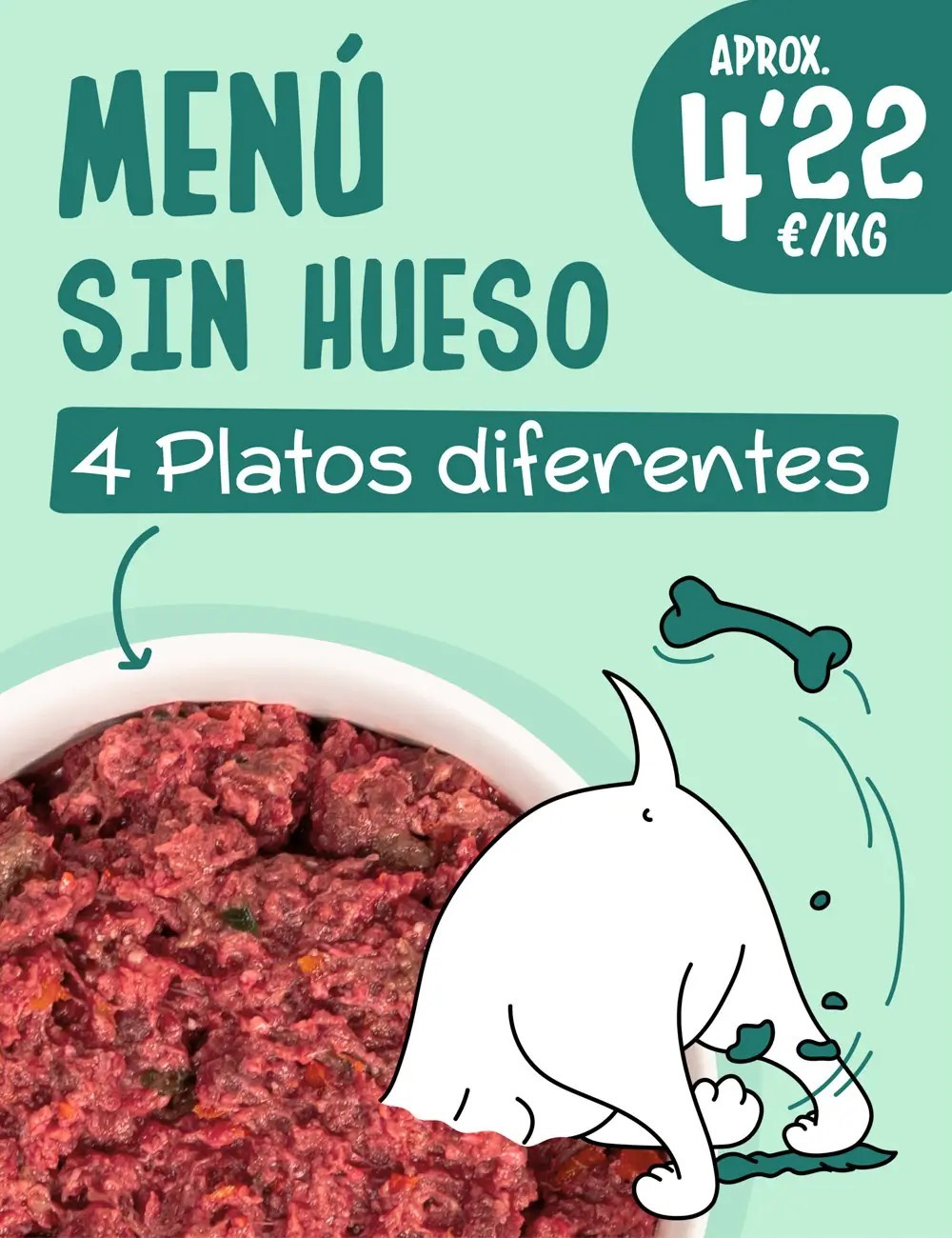 Menú Sin Hueso CRUDO 15kg