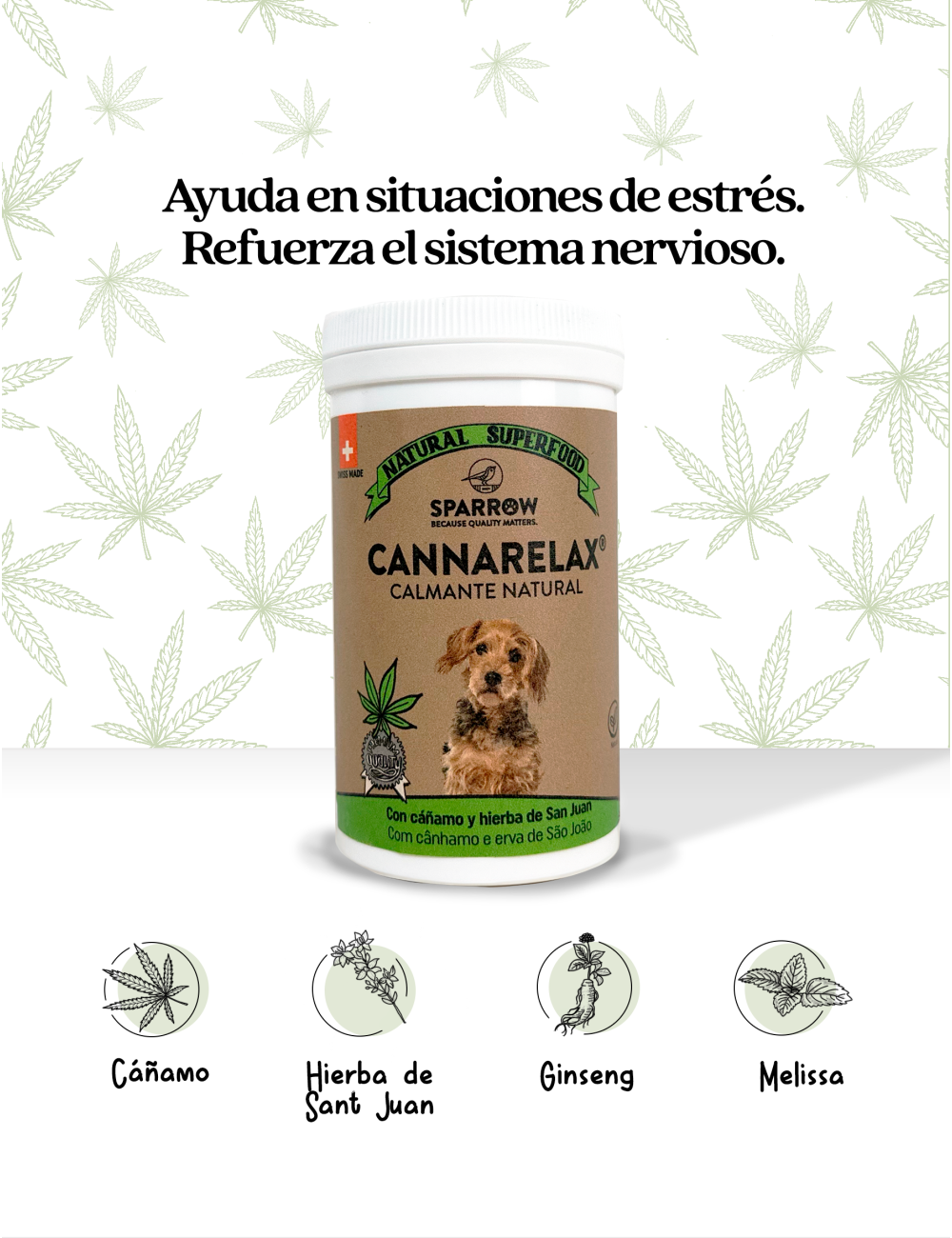 SPARROW MEZCLA DE HIERBA PARA PERROS CANNARELAX 100GR GUAU AND CAT - 1 SPARROW MEZCLA DE HIERBA PARA PERROS CANNARELAX 100GR GUAU AND CAT - 1
