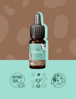 CANDIDTAILS ACEITE DE CAÑAMO CON CBD PARA PERROS MEDIANOS 700MG