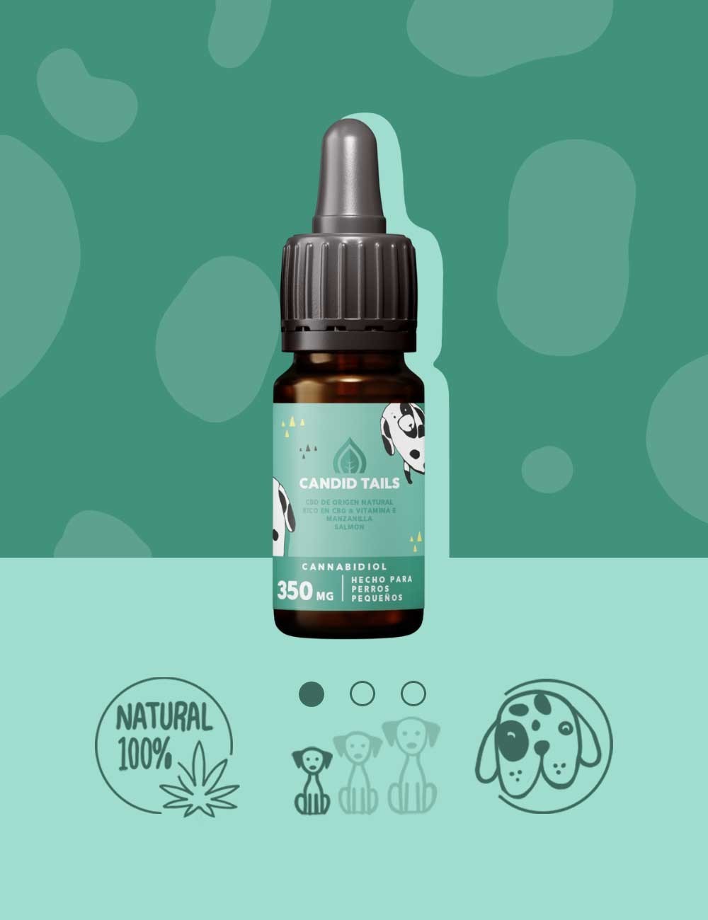 CANDIDTAILS ACEITE DE CAÑAMO CON CBD PARA PERROS PEQUEÑOS 350MG