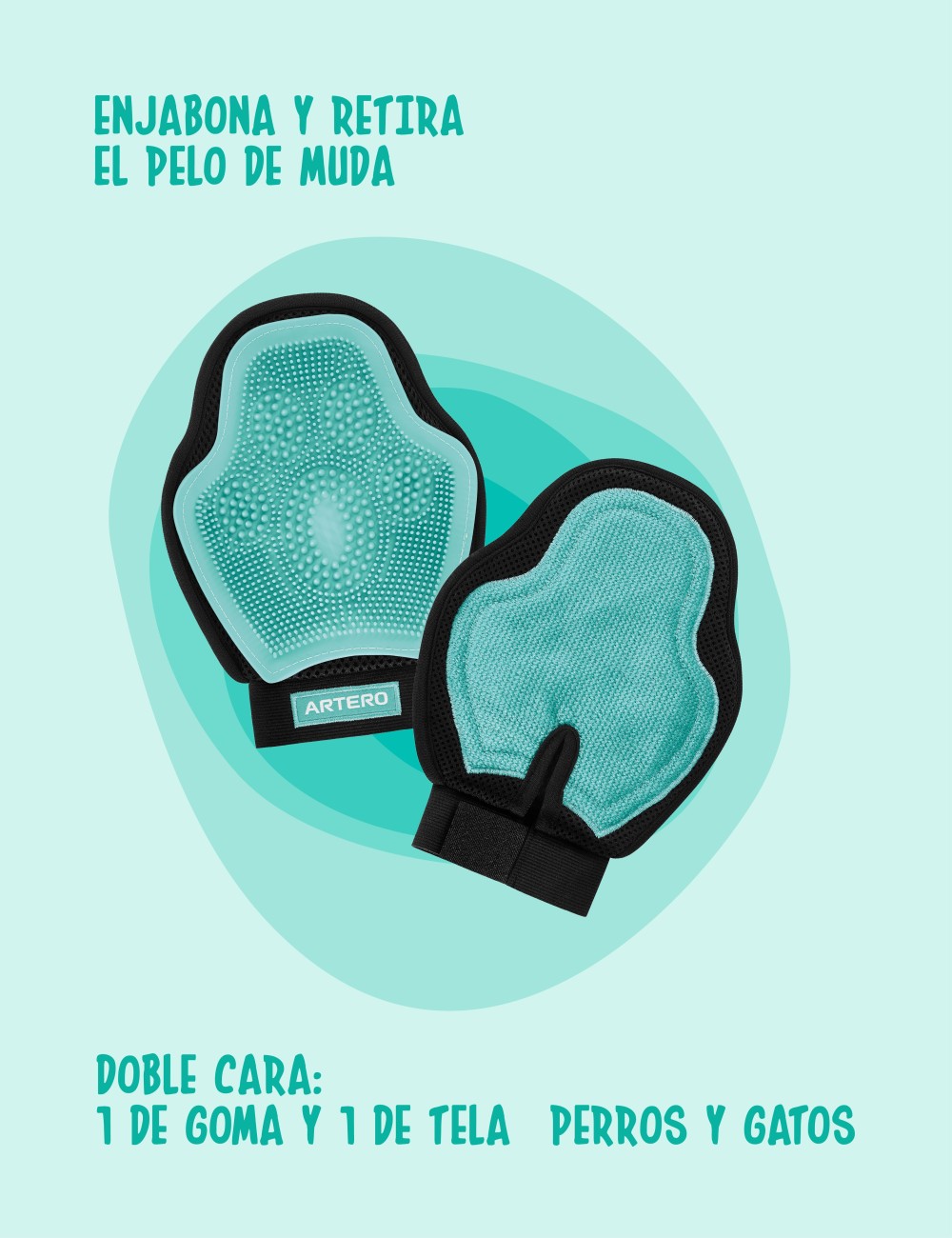 ARTERO KIRA-GUANTE-MANOPLA GOMA DOBLE