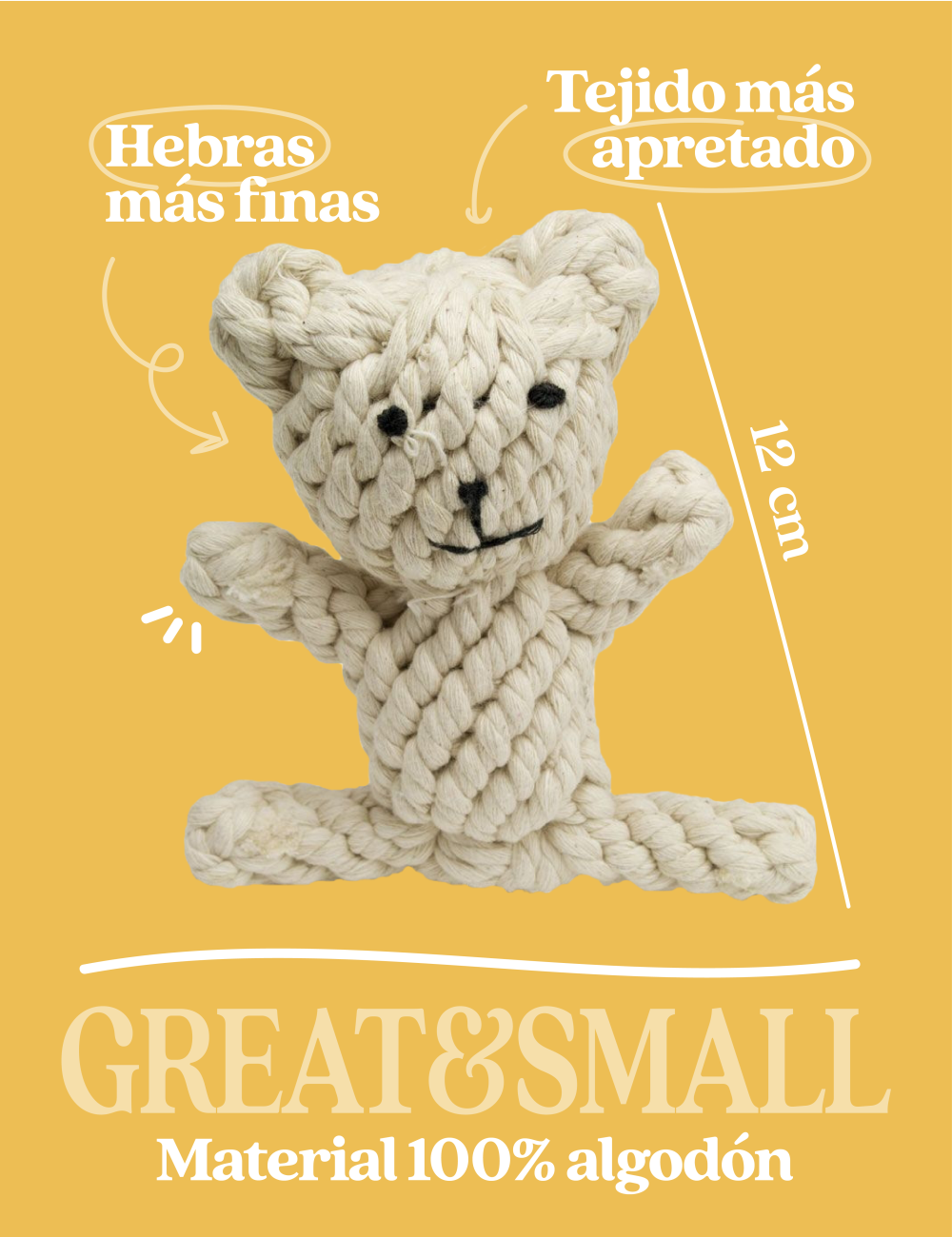 GREAT&SMALL JUGUETE OSITO ALGODON 12CM
