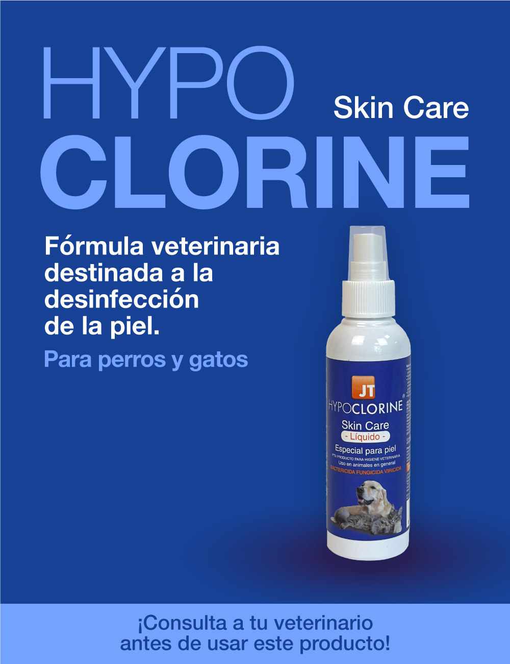DESINFECTANTE TÓPICO HYPOCLORINE SKIN CARE 150ML (BACTERICIDA,FUNGICIDA,VIRICIDA) JTPHARMA